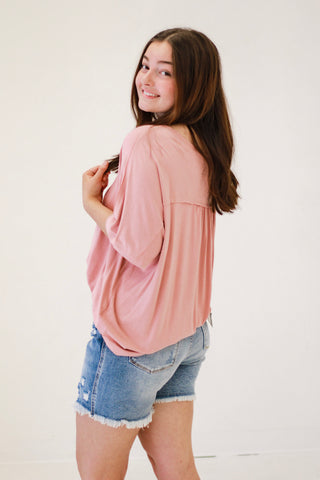 Soft as Butter Top in Faded Coral
