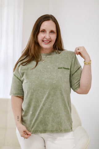 Good Vibes Mineral Wash Tee