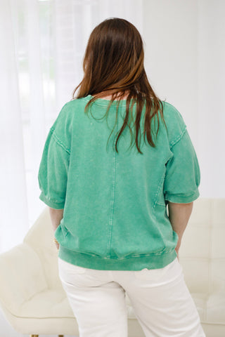With Love Floral Top in Atlantis Green
