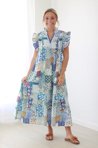 A Patchwork Dream Midi Dress