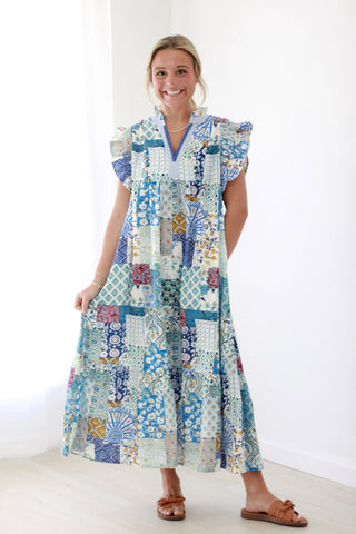 A Patchwork Dream Midi Dress