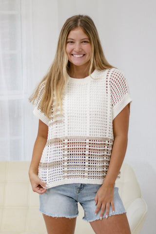 Tropical Vacation Sheer Crochet Top