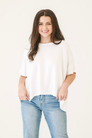 For All Occasions Basic White Ribbed Top