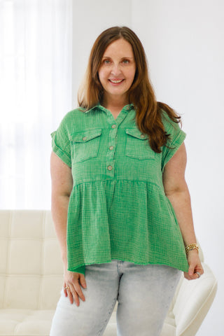 Perfect Staple Baby Doll Top in Green