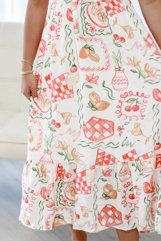 Sweet as Peaches Fun Print Dress