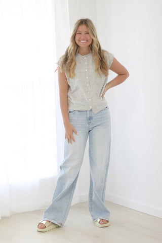 Right Direction Top in Heather Gray