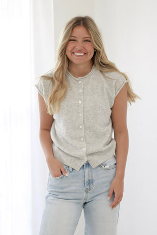 Right Direction Top in Heather Gray