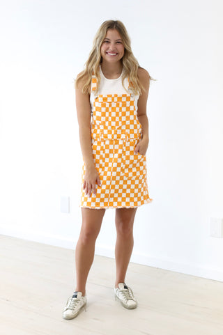 Time for the Game Check Print Dress