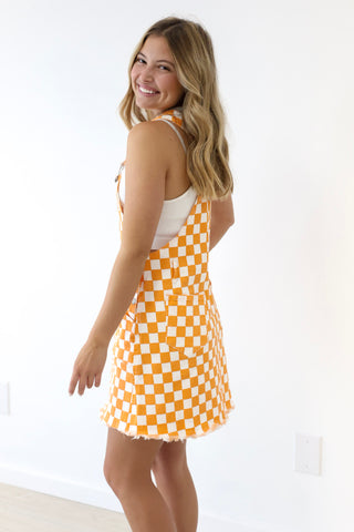 Time for the Game Check Print Dress