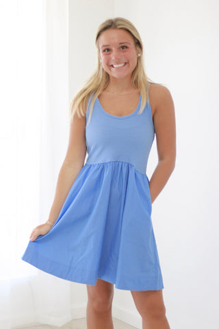 Pack Your Bags Dress in Cornflower Blue