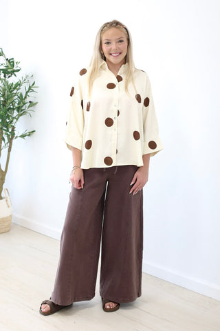 Your Next Favorite Polka Dot Blouse in Cream