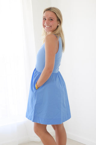 Pack Your Bags Dress in Cornflower Blue