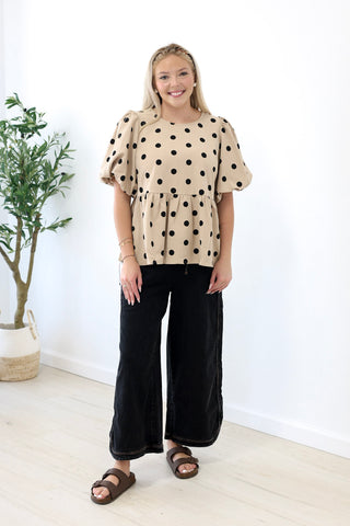 On the Go Polka Dot Blouse