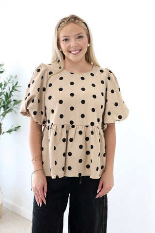 On the Go Polka Dot Blouse
