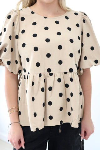 On the Go Polka Dot Blouse