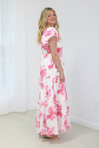 Beautiful Memories Floral Maxi Dress in Mauve