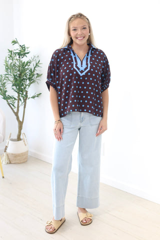 Look at Me Now Polka Dot Blouse