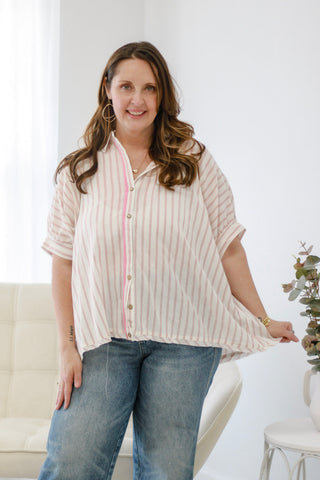 Easy To Love Pin Stripe Blouse