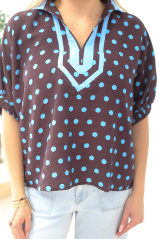 Look at Me Now Polka Dot Blouse