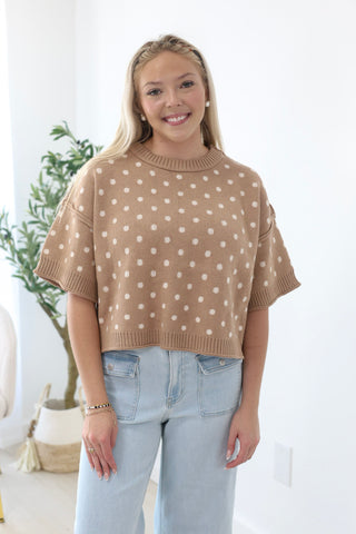 Love, Me Polka Dot Sweater