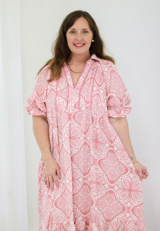 Pleased in Pink Midi Dress