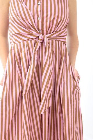 Wrapped Up in You Striped Midi Dress