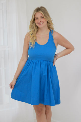 Pack Your Bags Dress in Ocean Blue