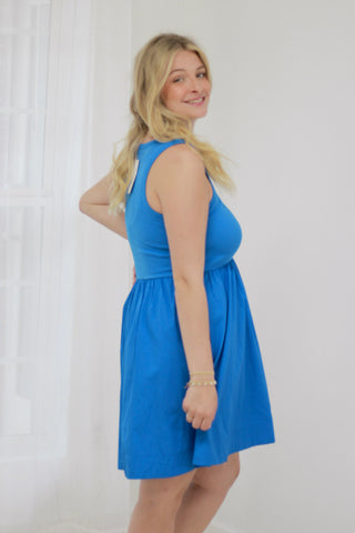 Pack Your Bags Dress in Ocean Blue