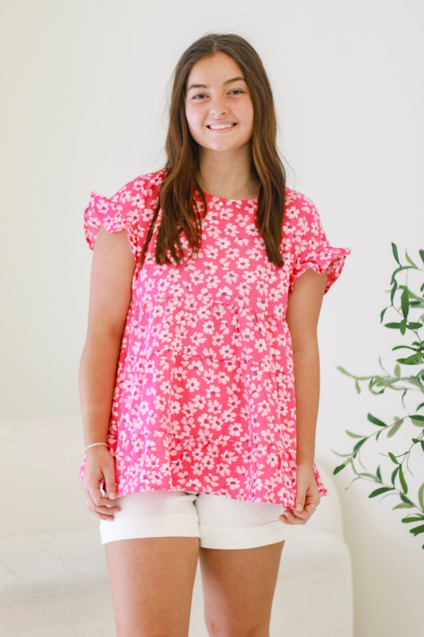 Southern Sass Floral Top in Pink