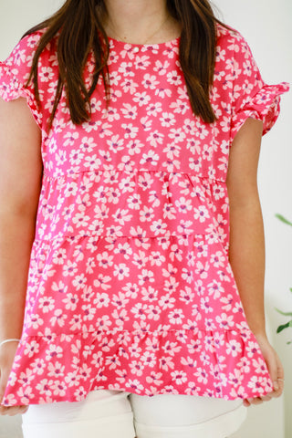 Southern Sass Floral Top in Pink
