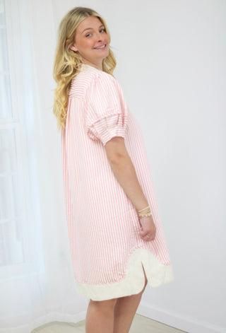 Pretty in Peony Striped Dress