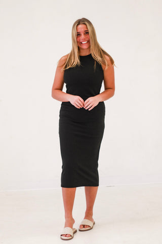 Sophia Sleeveless Bodycon Dress in Black