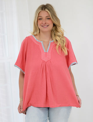 Finding Some Fun Blouse in Coral