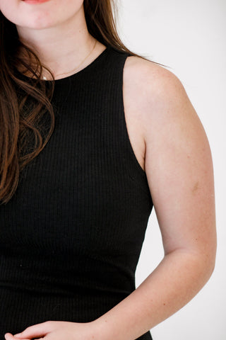 Sophia Sleeveless Bodycon Dress in Black