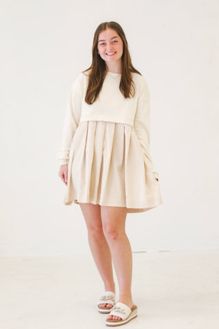 Hug Me Tight Mini Dress in Stone