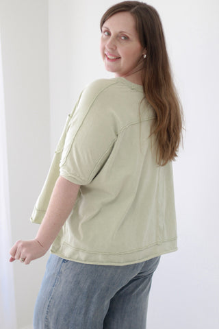 Lovely in Sage Pocket Tee