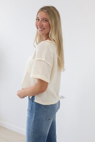 Ivory Romance V Neck Top