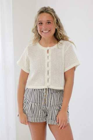 Free to be Me Striped Shorts in Midnight