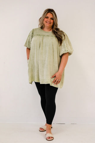 Spring Fling Tunic Dress in Sage