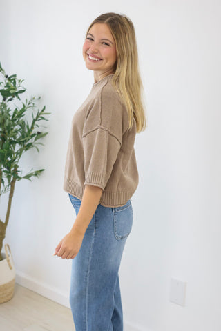 Easy Weekends Boxy Top in Taupe