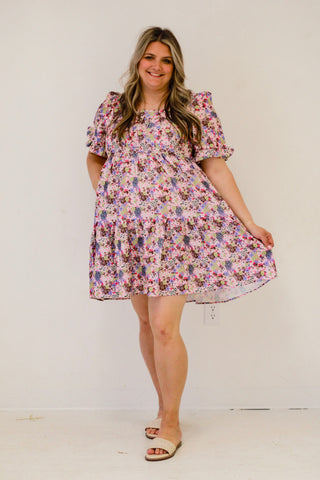 Midnight Garden Soiree Dress in Lilac Mauve