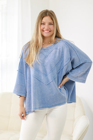 Love Rules Top In Periwinkle Blue