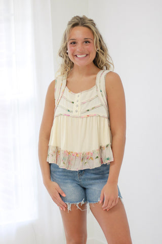 Key to Happiness Tank in Natural Oat
