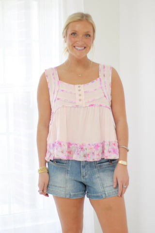 Key to Happiness Tank in Blush