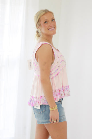 Key to Happiness Tank in Blush