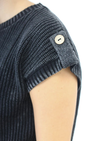 First Pick Button Back Top in Charcoal