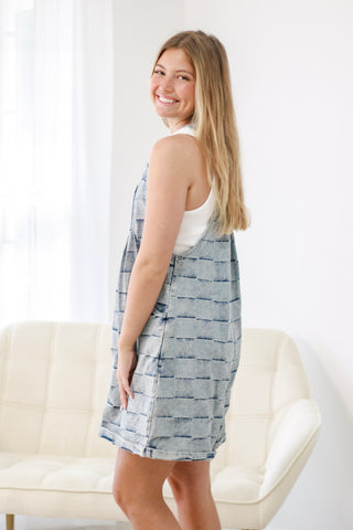 Checking In Denim Romper