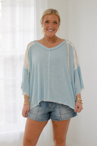 Vacation Days Top in Powder Blue