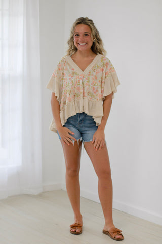 Whimsical Ways Top in Almond