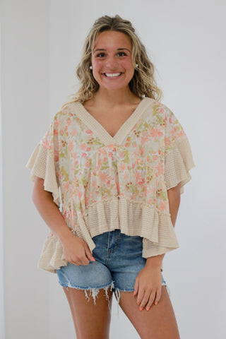 Whimsical Ways Top in Almond
